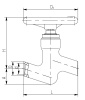 Клапан запорный 1456-32-0 DN 32 мм PN 100 кгс/см2